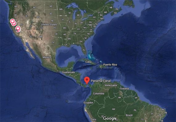 Panama Canal Location