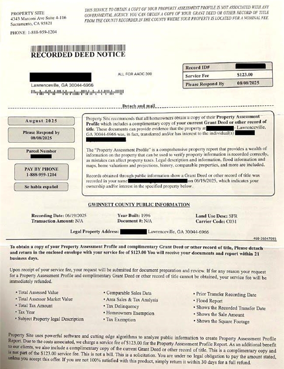 Recorded Deed Notice